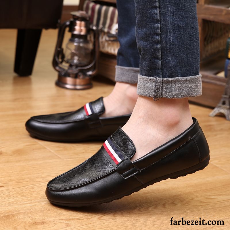 Schwarze Herrenschuhe Thermische Slip-on Halbschuhe Lederschue Trend Faul Herren England Winter Casual Weiß Kaufen