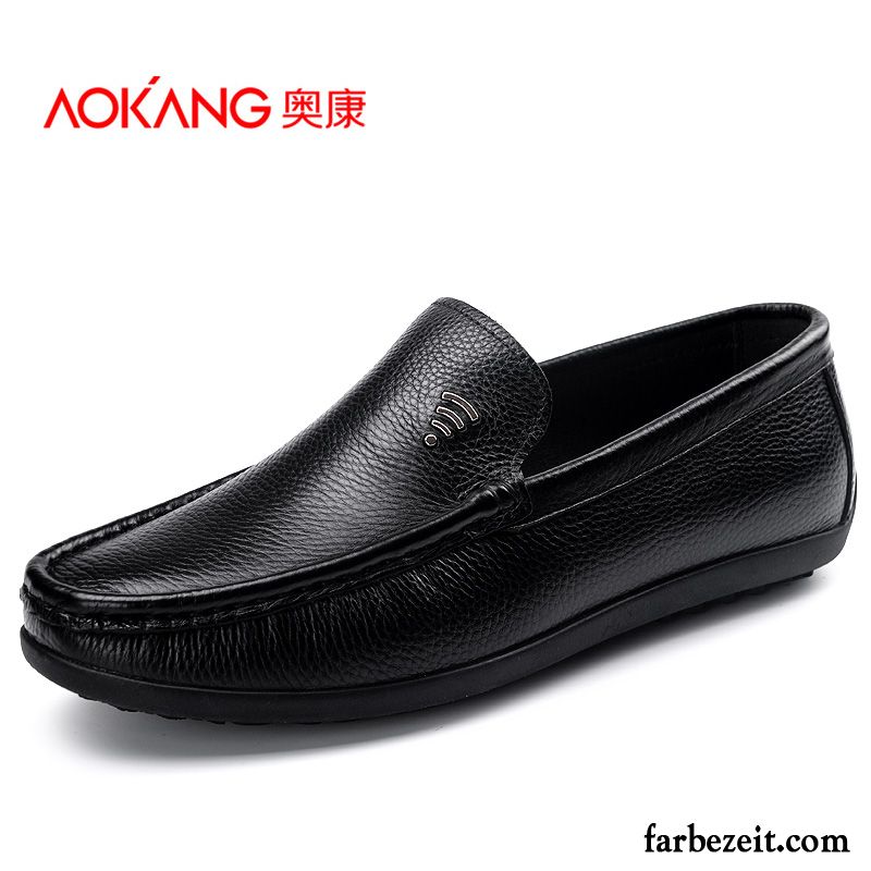 Sehr Bequeme Schuhe Echtleder Schuhe Casual Weiche Sohle Slip-on Lederschue Faul Herren Kaufen