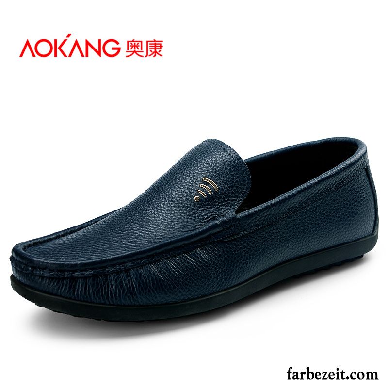 Sehr Bequeme Schuhe Echtleder Schuhe Casual Weiche Sohle Slip-on Lederschue Faul Herren Kaufen