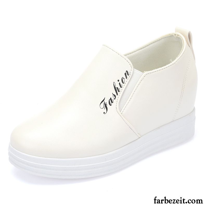 Sneaker Boots Damen Casual Slip-on Feder Schnürschuhe Einfach Faul Halbschuhe Erhöht