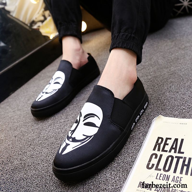 Sneaker Klettverschluss Herren Casual Halbschuhe Herbst Tragen Drucken Espadrille Slip-on Faul Skaterschuhe Trend Günstig