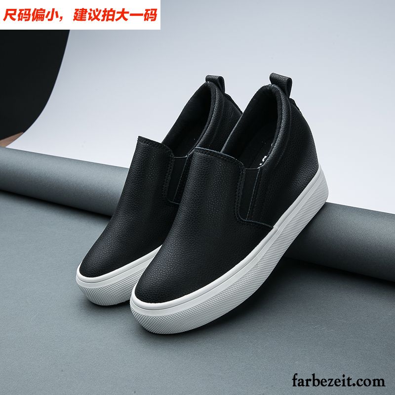 Sneaker Schuhe Damen Günstig Halbschuhe Feder Neue Weiß Faul Dicke Sohle Slip-on Erhöht Billig