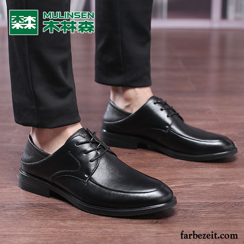 Schuhe Herren Feder Geschäft Lederschue Schnürschuh England Echtleder Original Schuhe Casual Trend Günstig