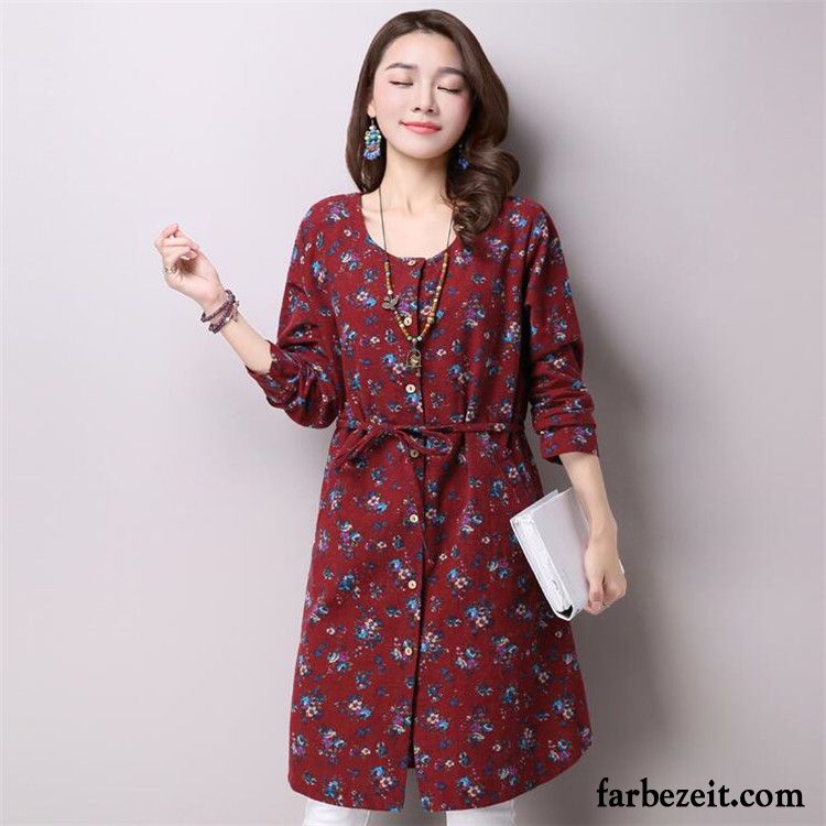 Weiße Bluse Stehkragen Große Größe Blumen Baumwolle Damen Herbst Strickjacke Kleider Lange Ärmel Neu Billig