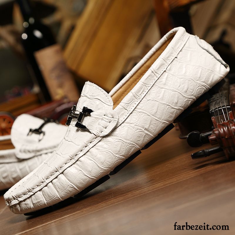 Weiße Halbschuhe Herren Casual Winter Trend Lederschue Schuhe Krokodil Plus Samt Echtleder Neue Billig