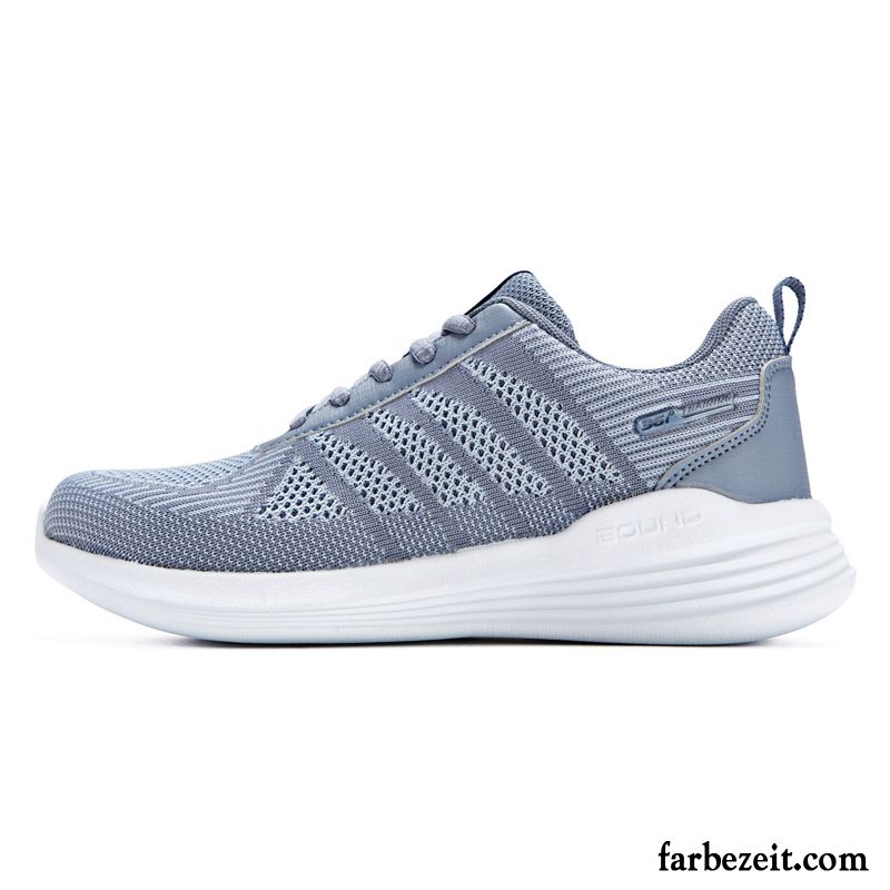 Sportschuhe Damen Casual Atmungsaktiv Net Feder Einfach Stricken Grau